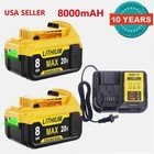 For Dewalt 20v Max Xr 8 0ah Lithium Ion Battery Dcb203 Dcb208 Dcb204 And Charger