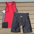 Tyr Men Black red Triathlon Tri Suit   7 In  Padded Short Competitor M New  mark