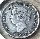 1892 Canada 5 Cents Silver Coin Circulated  Very Fine Vf  Km  2