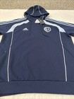Adidas Sporting Kansas City Hoodie Navy Mls Soccer Pullover Large Je5543  80