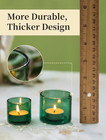 Glass Tealight Candle Holder - Green Votive Holders Bulk 12 Sage Tea Light Table
