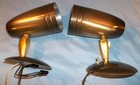 Vtg Set 2 Ejs Lighting Bullet Cone Wall Light Fixtures Pivot Mcm Antique Brass