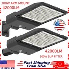 Led Parking Lot Light 200w 300w Dusk To Dawn W sensor Outdoor Lighting Fixtures