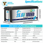 24v 100ah Lifepo4 Lithium Battery 100a Bms Deep Cycles For Marine Home Rv Motor