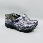 Dansko Shoes Womens 9 Blue Professional Clogs Ikat Print Comfort Work Nursing