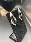     Vintage Native American Navajo Triangle Oblong Onyx Sterling 925 Earrings 