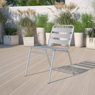 Commercial Aluminum Indoor-outdoor Restaurant Stack Chair With Triple Slat Back