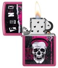 Zippo 46430  Punk Grinning Skull Design  Frequency Finish Lighter  New