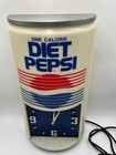 Vintage 1990 Diet Pepsi One Calorie Lighted Clock Diplay Can Shape Soda Pop Vtg