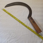Vintage Antique Rustic Farm Tool Hand Sickle With Wood Handle