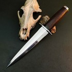 13 3  Stainless Dagger Knife Full Tang Wood Handle Fix Blade Leather Sheath
