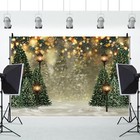 Vinyl Christmas Backdrop 10x8ft Glitter Spot Xmas Tree Snowfield Photo