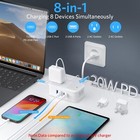 Bestek European Travel Plug Adapter  - 4 Outlets 4 Usb  2 Usb C  With 3 6ft Cord