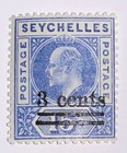 Travelstamps  Seychelles Stamps Sg50  Mint Og Nh  Overprint 15c With 3c Op