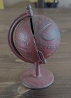 Cast Iron  globe On Arc  Still Bank Made By Grey Iron Casting Co Circa 1900 Red