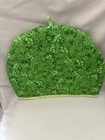 Tea Cozy For Teapot Green Floral Pattern Handmade 13    By 10 5   extra Padding