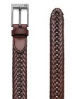 Mens Braided Leather Belt  Casual Woven Leather Belt For Men 36 Dark Brown