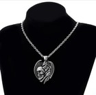 316l Stainless Steel Winged Demon Skull Goth Biker High Quality Pendant Necklace