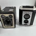 Antique Cameras Lot Of 2 Brownie Reflex Synchro   Six-20 W film   Carrying Case