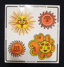 Vtg Tupperware Window Prints Promo Stickers Clings Peter Max Style Mod Sun 1980