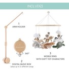 The Peanutshell Deluxe Wooden Crib Mobile Set With Arm  Music Box And
