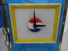 Vintage Pepsi Cola Electric Clock Light Clock Hanging Lamp - Partially Working