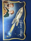 Vintage    space Ship    Original Rust-proof Hand Sewing Needles W Paper Needle Book