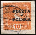 Poland 1919 Austria Newspaper Stamp Overprinted Poczta Polska Scott p4 Used  577