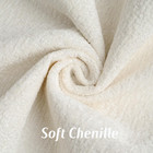 Futei Cream White Chenille Throw Pillow Covers 24x24 Inch Set Of 2 soft Velve   