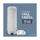 Diaper Genie Signature Pail  grey  Includes 1 Easy Roll Refill With 18 Bags     