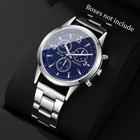 Men s Watch Stainless Steel Bracelet Band Calendar Analog Round Dial Wristwatch