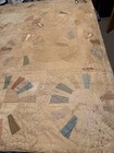 Antique Cutter Quilt Hand Stitched 75x61 Primitive Fabric For Repair Craft