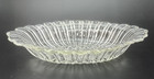 Vintage Anchor Hocking Clear Glass Dish  Quilted paneled  7 5  Long  Used d7 