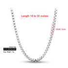 3mm Box Chain Italy 925 Sterling Silver Necklace Curb Chain 16 -30  Men   Women