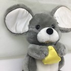 Dakin Cheezer Mouse Gray White Yellow Satin Vintage Plush 11  Toy Lovey Rare