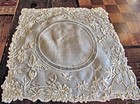 Antq Wedding Hankie Silk Hand Embr Intricate Butterflies Flowers Etc  161