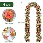 9pcs set Artificial Silk Flower 8 2ft Garland Fake Rose Vines Wall Hanging Plant