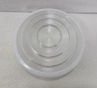 Vintage 8 25  Mcm Kitchen Bathroom Ceiling Light Shade White Clear Glass Round