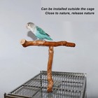Asixxsix Wood Bird Perch  T Shaped Birdcage Stand Wooden Parrot Natural Wood 