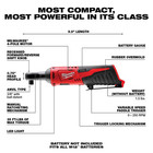 Milwaukee M12 2457-20 12v 3 8  Inch Cordless Ratchet - Brand New In Box