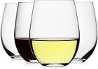 Set Of 4 Stemless Wine Glasses - 20oz Crystal Tumblers For Wine  Juice   Drinks