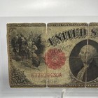 Us 1917  1 Dollar Bill Large Red Seal Saw Horse Currency Note E77819430a Rare