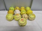 Lot Of 13  Used 12    Yellow Softballs Batting  Practice   