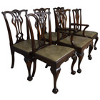 Vintage Set Of 6 Mahogany Chippendale Ball And Claw Dining Chairs  22254