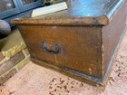 Old Antique Pine Chest  Vintage Wooden Storage Trunk  Blanket Box  Coffee Table 