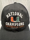Miami Hurricanes U Logo On Black Hat Cap National Champions 2001 Snapback Euc
