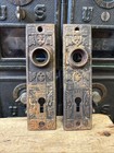 Vintage Eastlake Cast Iron Knob Back Plate Antique Keyhole Victorian Ornate Set