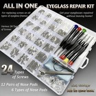 Pfdhqs Eyeglass Repair Kit - 24 Types Of 24 Screws  Black