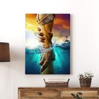 Framed Jesus Christ Canvas Wall Art The Hand Of God Jesus Reaching Into Water