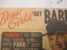 Newspaper Ad 1935 Quaker Cereal Box Babe Ruth Baseball Premium Ring Pinback Free